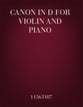 Canon in D for Violin and Piano P.O.D. cover